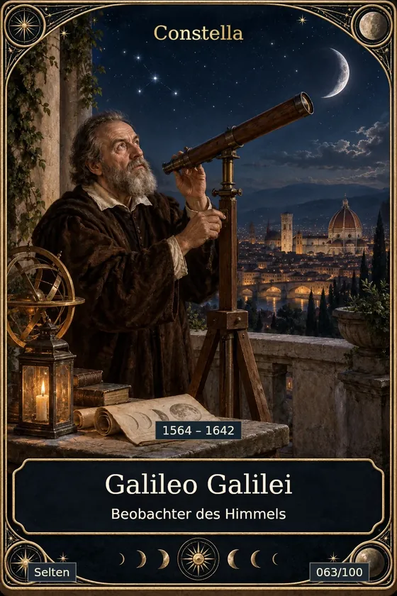 Karte Galileo, Beobachter des Himmels, Seltenheit Selten